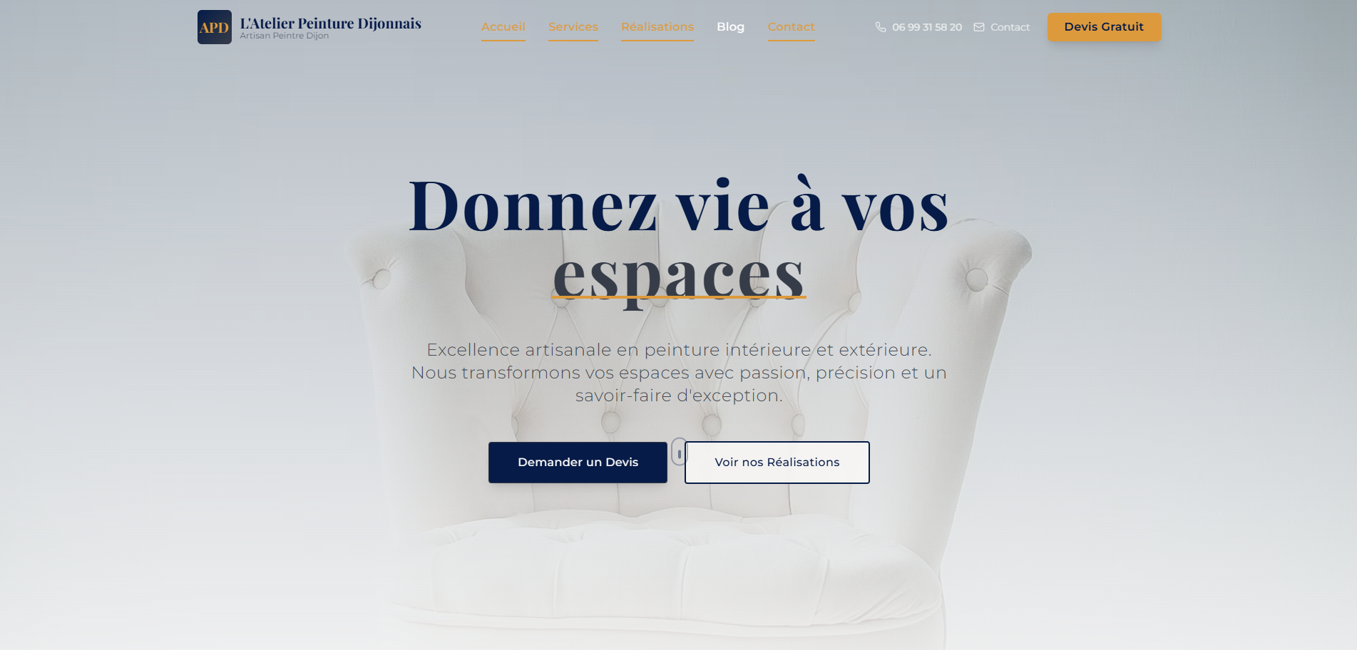 Site pour un artisan peintre